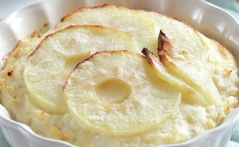 Овсяный пудинг рецепт с творогом и яблоком. Кухня Англии.